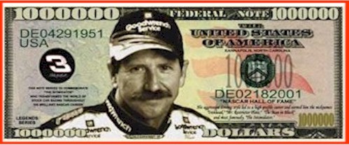 Dale Earnhardt, Sr Commemorative Million Dollar Bill
