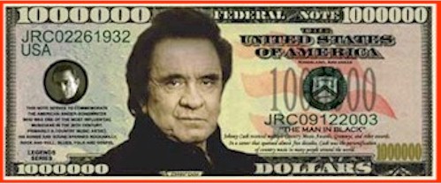 Johnny Cash Commemorative Million Dollar Bill