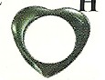 Large Open Heart Hematite Pendant