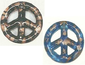 Peace Foil Arte Glass Pendant