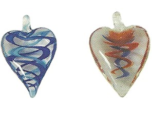 Swirl Heart Arte Glass Pendant